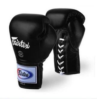 Fairtex BGL6 Pro Lace-up Competition Gloves Black Fairtex BGL6 Pro Lace-up Competition Gloves Black -Boxing Equipment Store BGL6