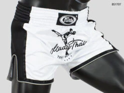 Fairtex Muay Thai Shorts BS1707 Slim Cut White/Black -Boxing Equipment Store BS1707 fairtex canada slim cut muay thai shorts edmonton white 2