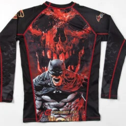 Fusion Fight Gear Batman Red Skull Rashguard Rash Guard -Boxing Equipment Store Batmanredskullrashguard
