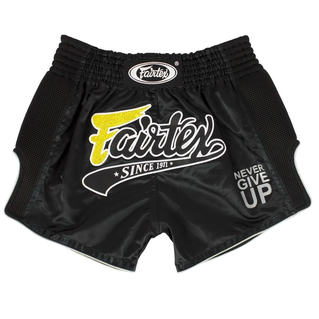 Fairtex Muay Thai Shorts BS1708 Slim Cut Black Fairtex Muay Thai Shorts BS1708 Slim Cut Black -Boxing Equipment Store FairtexCanada BLACKGOLD Slim Cut Muay Thai Shorts 2