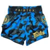 Fairtex Muay Thai Shorts BS1917 Jubilee Blue Camo -Boxing Equipment Store FairtexCanadaJubileeBlueCamoMuayThaiShorts