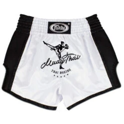 Fairtex Muay Thai Shorts BS1707 Slim Cut White/Black
