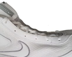 Nike Boxing Machomai 2 Mid Shoes Boots White/Grey -Boxing Equipment Store Nike Boxing Canada Machomai 2 White Grey laces