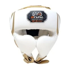 Rival Boxing RHG100 Professional Headgear White/Gold -Boxing Equipment Store RIVALboxingcanadaRHG100PROFESSIONALHEADGEARwhitegold2