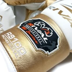 Rival Boxing RS100 Professional Sparring Lace-Up Gloves White/Gold -Boxing Equipment Store Rival Boxing RS100 Canada Edmonton White Gold 2