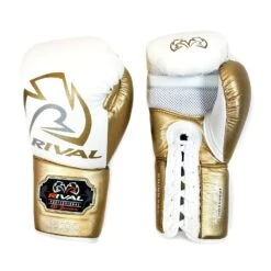 Rival Boxing RS100 Professional Sparring Lace-Up Gloves White/Gold -Boxing Equipment Store Rival Boxing RS100 Canada Edmonton White Gold 4