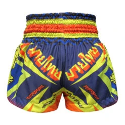 TUFF Muay Thai Shorts Blue With Double Yellow Tiger 4 TUFF Muay Thai Shorts Blue With Double Yellow Tiger -Boxing Equipment Store TUFFMuayThaiBoxingShortsBlueWithDoubleYellowTiger3