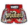 TUFF Muay Thai Shorts Retro Style Red Twin Tiger