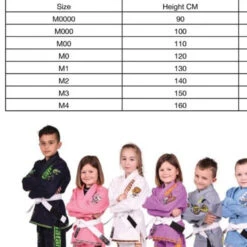 Tatami Fightwear Childrens/Kids The Original V2 Gi Black (only MO Left) -Boxing Equipment Store TatamiKidsGiSizingChart
