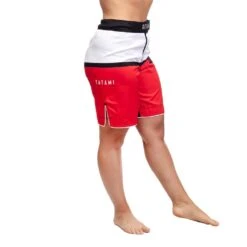 Tatami Fightwear Ladies Super Red BJJ Jiu Jitsu MMA Shorts -Boxing Equipment Store TatamifightwearcanadaladiesSuper RedWhite Shorts2