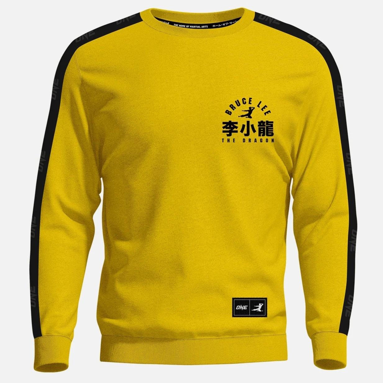 ONE FC x Bruce Lee Black & Yellow Pullover Sweater ONE FC X Bruce Lee Black & Yellow Pullover Sweater -Boxing Equipment Store bruceleeyellowpullovercanada