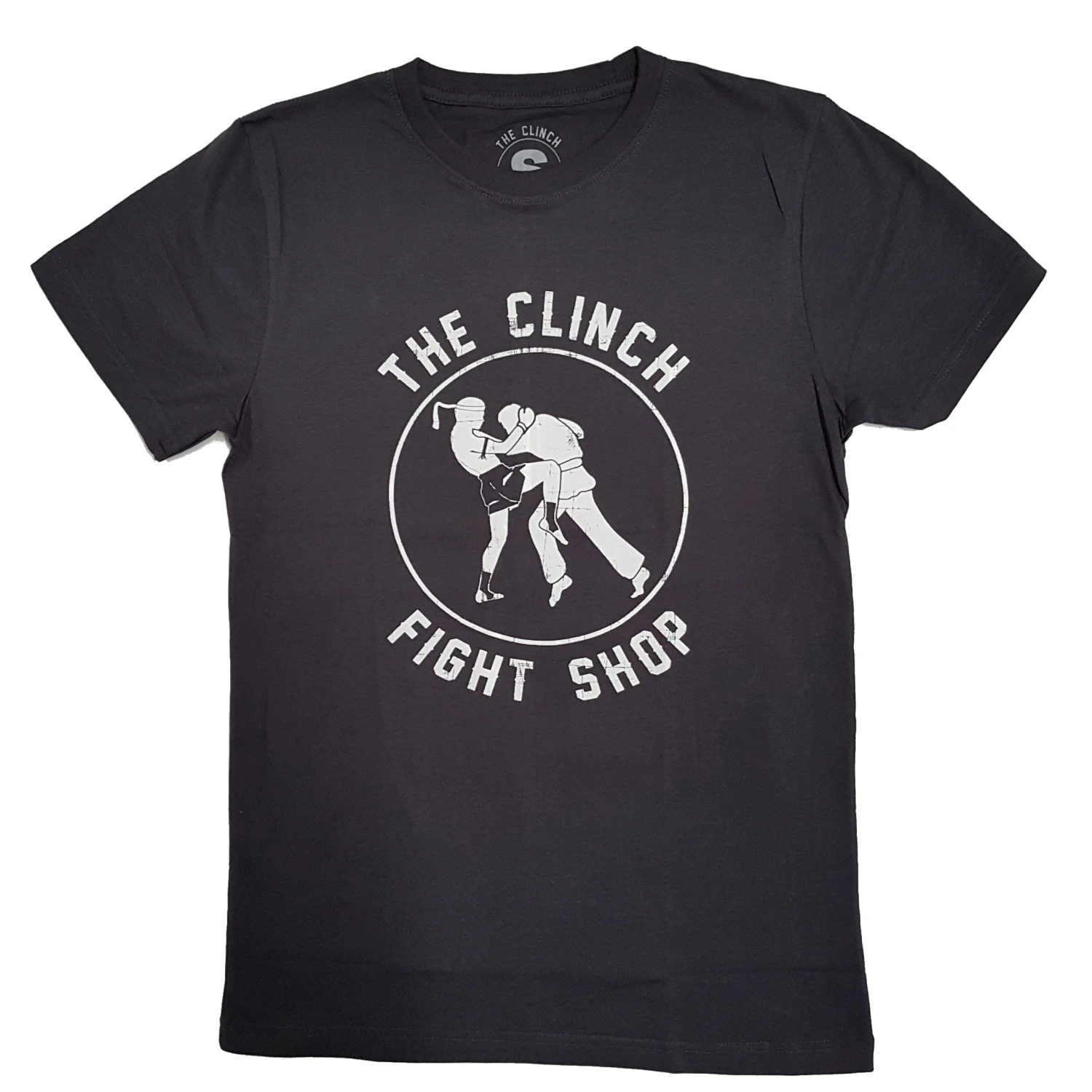 The Clinch Fight Shop Logo Charcoal Grey T-Shirt The Clinch Fight Shop Logo Charcoal Grey T-Shirt -Boxing Equipment Store charcoalgrey