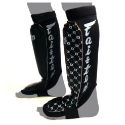 Fairtex SP6 Neoprene Double Padded MMA Shin Guards Shinguards -Boxing Equipment Store mma style shin guards black p134 3687 image