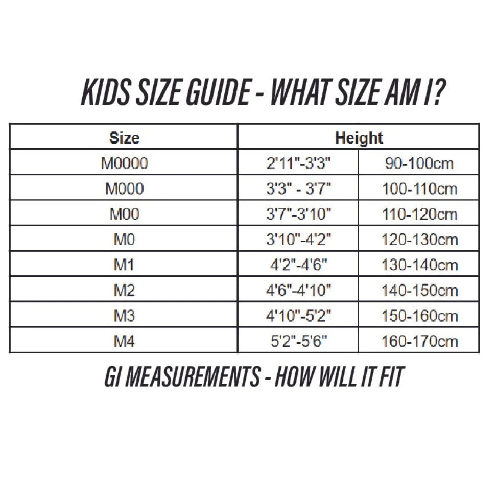 Tatami Fightwear Childrens/Kids Nova Jiu Jitsu Gi Black FREE White Belt Tatami Fightwear Childrens/Kids Nova Jiu Jitsu Gi Black FREE White Belt -Boxing Equipment Store novakidsgisizechart 0972f7e9 8074 4505 869b a4c1d3709460