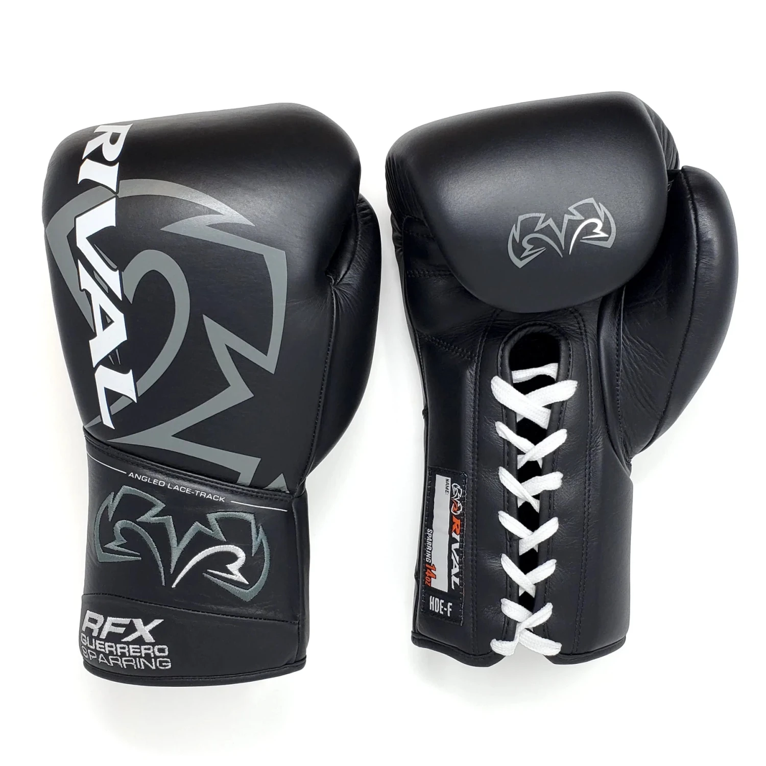 Rival Boxing RFX Guerrero Sparring Gloves Lace-Up Gloves Black Rival Boxing RFX Guerrero Sparring Gloves Lace-Up Gloves Black -Boxing Equipment Store rfxg spar hdef black