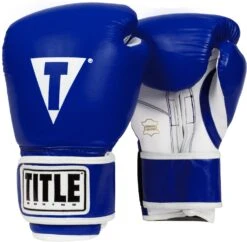 Title Boxing 3.0 Pro Style Leather Boxing Gloves Blue