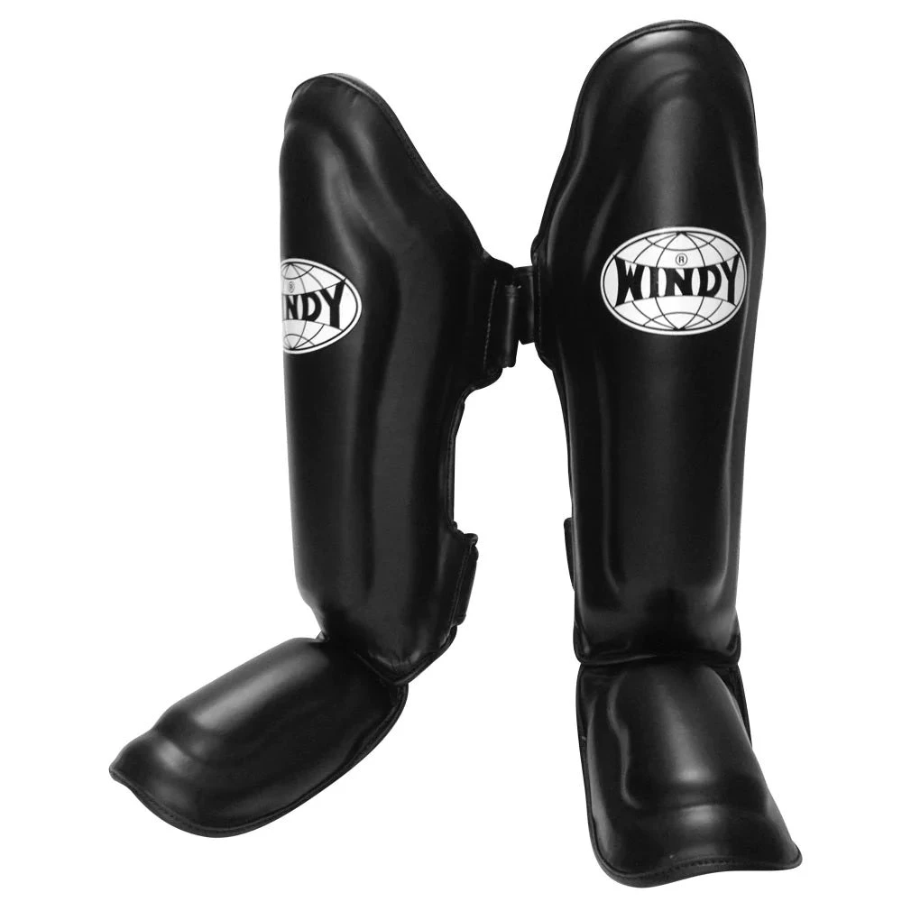Windy Muay Thai Leather Shin Guards LPL-3 Black Windy Muay Thai Leather Shin Guards LPL-3 Black -Boxing Equipment Store windymuaythaileathershinguardscanadalpl3